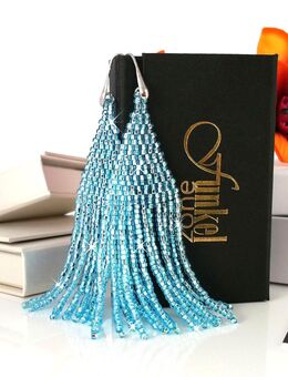 Funkelzone Tasselohrringe mit Miyuki Rocailles hellblau | 925 Silber - Althengstett