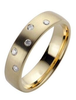 Firetti Trauring Schmuck Geschenk Gold 585 Hochzeit Ehering Trauring "LIEBE" Sterne, Made in Germany, wahlweise mit oder ohne Brillanten