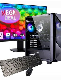GAMEMAX MegaDeal Striker SET02596 PC-Komplettsystem (27", AMD Ryzen 7 5700X, GeForce RTX 5060, 32 GB RAM, 1000 GB SSD, Windows 11 + MSI PRO MP273A Flat Monitor, 69cm (27)