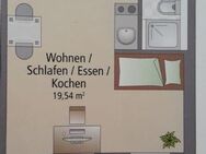 Schöne, möblierte 1-Zi.-Whg. (21,7 m2) in Erlangen / Zollhausviertel zu vermieten (nur an Student/-in - mit Immatrikulationsbescheinigung) - Erlangen