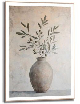 Reinders! Poster Oliven auf Vase, Wohnzimmer - Grün - MDF - Abstrakt - 50x70 cm