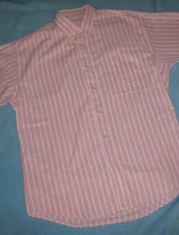 NEUw * Sportiv * elegant * Business * Freizeit * Streifen * Kurzarm * Hemd "Mc Neal" Gr. 41- 42, 43/ L- XL* 52- 54 * rosé * weiß * - Riedlingen