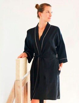 framsohn frottier Morgenmantel Satin Bademantel, Kurzform, Mako-Satin, Kimono-Kragen, Gürtel, in edler Seidenoptik