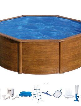 my POOL BWT Rundpool (Set, 10-tlg), in moderner Holzoptik, Höhe 120 cm, verschiedene Größen