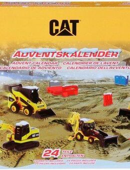 Carrera® Spielzeug-Adventskalender Cat® Micro Baustelle mit Metall DieCast Baustellenfahrzeugen, mit Motion Sand® und weiterem Zubehör