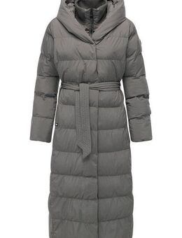 Ragwear Steppmantel Niani Long Langer warmer Wintermantel mit Bindegürtel