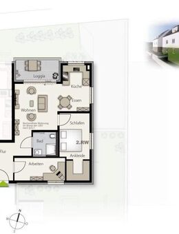 Modern und durchdacht: 3 Zimmer-Wohnung mit Loggia - Weil (Schönbuch)