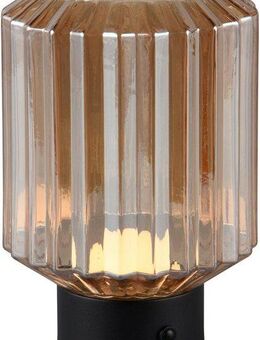 Reality Leuchten LED Tischleuchte LORD, USB-Ladefunktion, mehrere Helligkeitsstufen, LED fest integriert, Warmweiß, kabellose Akku Tischlampe, Glasschirm, USB-C Ladekabel, Touchdimmer