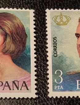 2 Briefmarken ESPANA König Juan Carlos und Königin Sofia von Spanien - Leverkusen