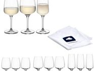 LEONARDO Gläser-Set CESTI + Poliertuch, 13-teilig, Kristallglas, 4 Sektgläser, 4 Rieslinggläser und 4 Weißweingläser mit Poliertuch