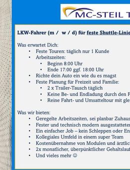 Berufskraftfahrer für Linie gesucht - Urmitz