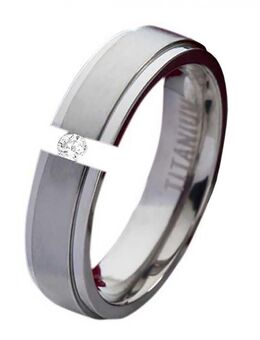 Damenring Titanring DT070 Zirkonia - gratis Gravur - Aholming