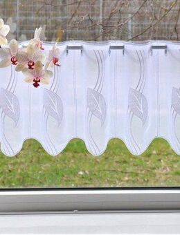Stickereien Plauen Scheibengardine Blätter (1 St), Stangendurchzug, halbtransparent