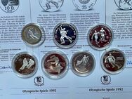 7 Silbermünzen Olympische Spiele 1992 Albertville 149 g Feinsilber - Mannheim