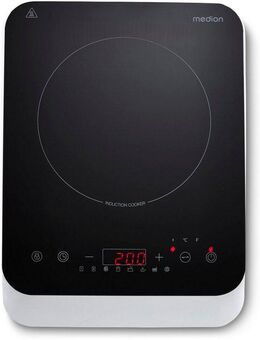 Medion® Einzel-Induktionskochplatte MD 18490, 2000 W Induktionsleistung, automatische Topferkennung, Timer, Temperaturbereich 60 - 240°, Sensor-Touch-Display, 8 Automatikprogr.