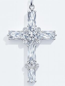 Großes Kreuz mit Zirkonia 925er Sterlingsilber Kette 835er Silbe, - Herne