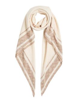 Tommy Hilfiger Halstuch ELEVATED CHIC TEXTURE SQUARE, Hochwertiges Seidengemisch, Streifendetails, Monogramprint