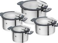 Zwilling Topf-Set Simplify, Edelstahl (Set, 4-tlg), 18/10 Edelstahl, integriertes Sieb im Deckel, Induktion, 4-tlg.