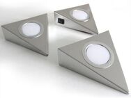 Loevschall LED Unterbauleuchte Emerald 3-kit, LED Unterbauleuchte, Deckenleuchte für die Küche, LED wechselbar, Tageslichtweiß, Einbauleuchten Weiß 2W, Dreieckig LED Lampe, Modern Küchenbeleuchtung