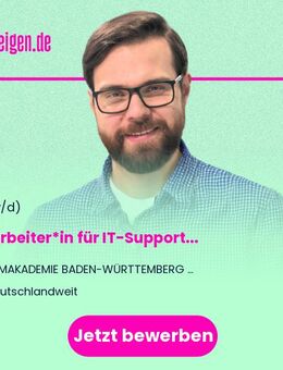 Mitarbeiter*in (m/w/d) für IT-Support (1st & 2nd Level) - Stuttgart