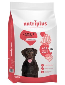 3 kg / 15 kg Nutriplus Dog zum Sonderpreis! - Adult mit Lamm 15 kg