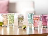 LEONARDO Longdrinkglas Colori, Glas, veredelte mit lichtechter Hydroglasur, 280 ml, 6-teilig