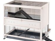 Ferplast Holzkäfig Cottage Indoor Home - weiß: L 107,5 x B 67,5 x H 102 cm