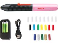 Bosch Home & Garden Heißklebestift Gluey, pink, (USB-Ladegerät & -Kabel, 2x1,2 V HR06 (AA) Akkus), inkl. 20 Mini-Klebesticks in vielen Farben
