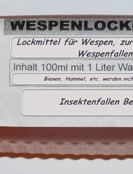 Wespenlockstoff, Lockstoff Wespenfallen, Lockmittel, Wespen, 100ml Konzentrat mit Fangbeutel - Steinmauern