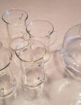 1 Glas Teekanne + 6 Glas Teegläser mit Henkel - Leverkusen