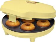 bestron Donut-Maker ADM218SD Sweet Dreams, 700 W, im Retro Design, Antihaftbeschichtung, Gelb