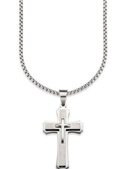 Bruno Banani Kette mit Anhänger Schmuck Geschenk Halskette Kreuz, Venezianerkette