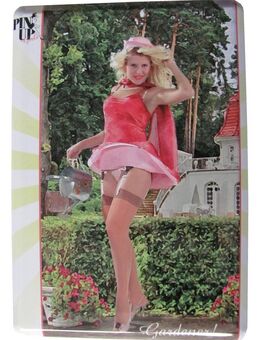 Pin Up Girls - Gardener - Blechpostkarte mit Umschlag - Doberschütz