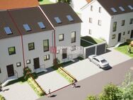 (RMH) Neubau Reihenmittelhaus mit Erdgeschoss, Obergeschoss, Dachgeschoss und Keller sowie Gartenanteil, Garage und Stellplatz. - Landshut