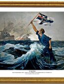 Reservistenbild, Kriegsmarine "Der letzte Mann" A3 Kunstdruck gerahmt in 02625