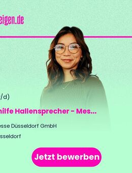 Aushilfe Hallensprecher (m/w/d) - Messeveranstaltungen - Düsseldorf