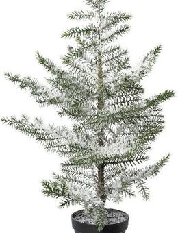 Creativ deco Künstlicher Weihnachtsbaum Weihnachtsdeko, Zimmertanne im Topf, künstlicher Christbaum,Tannenbaum, beschneit, Höhe ca. 64 cm