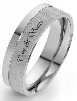 Herrenring Edelstahl HE039 mit Aussengravur - Aholming