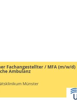 Medizinischer Fachangestellter / MFA (gn*) Orthopädische Ambulanz - Münster