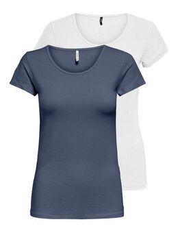 ONLY Rundhalsshirt ONLLIVELOVE LIFE S/S O-NECK TOP (Packung, 2-tlg)