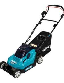 Makita Akkurasenmäher DLM382PM2, 38 cm Schnittbreite, mit 2 Akkus 18V/4Ah LXT und Doppel-Schnellladegerät