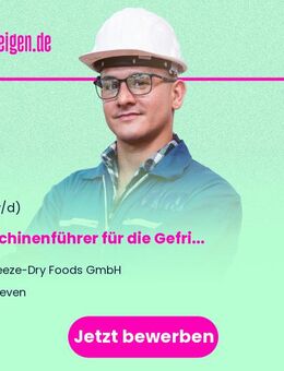 Maschinenführer (m/w/d) für die Gefriertrocknung - Greven (Nordrhein-Westfalen)
