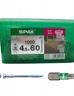 Spax Wirox C4 Terrassenschraube 4,5x60mm 1000 Stück BIT 4531720450619 - Wuppertal