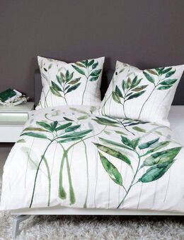 Janine Wendebettwäsche modern art 42066, Mako-Satin, 2 teilig, mit Blättern
