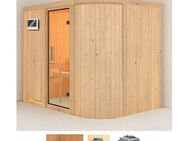 Karibu Sauna Thyra 4, BxTxH: 231 x 170 x 198 cm, 68 mm, (Set) 9-kW-Bio-Ofen mit externer Steuerung