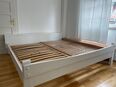Holz Doppelbett Farbe Weiß 200 x 200 cm Lattenrost in 75175