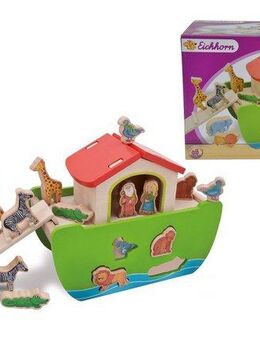 Eichhorn Steckspielzeug Arche Noah, (Set, 21-tlg), mit abnehmbarem Dach