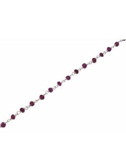 Firetti Kette ohne Anhänger Schmuck Geschenk Silber 925 Halsschmuck Halskette Edelstein, Made in Germany - mit Rubin, Labradorit oder Pyrit