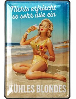 Tolles Blechschild Kühles Blondes - Bar Lanolu Schild Bier 20x30 cm - Hamburg