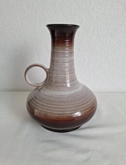 Keramik Krug Vase graubraun hoch 25cm Öffnung ca. 7cm Durchmesser 20cm Henkel - Essen